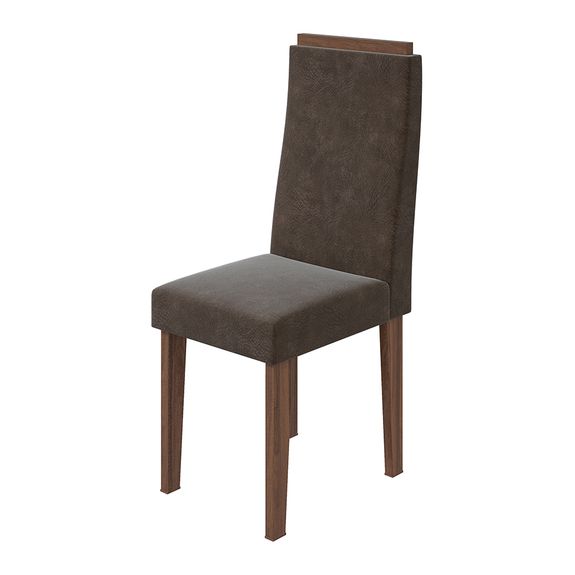 Cadeira Dafne Velvet Chocolate - Imbuia Naturale