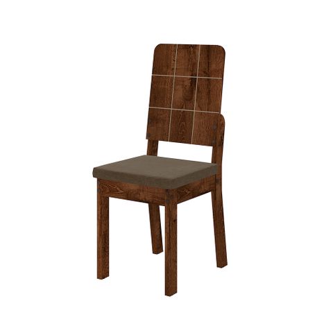 Cadeira Dama 2 Peças - Pena Marrom - Rústico Malbec