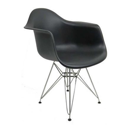 Cadeira DAR Metal Eiffel Charles Eames Preto Byartdesign
