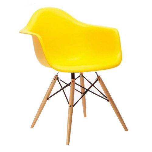 Cadeira Dar Wood Charles Eames Amarelo - Byartdesign