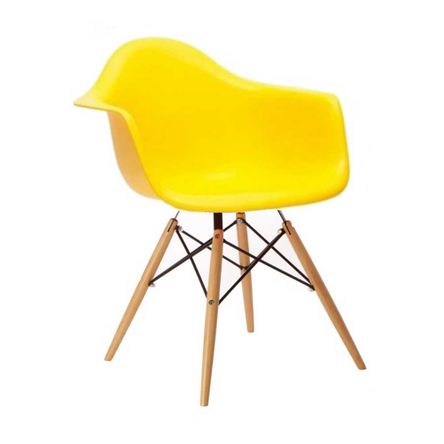 Cadeira DAR Wood Eames Amarelo Original Entrega Byartdesign