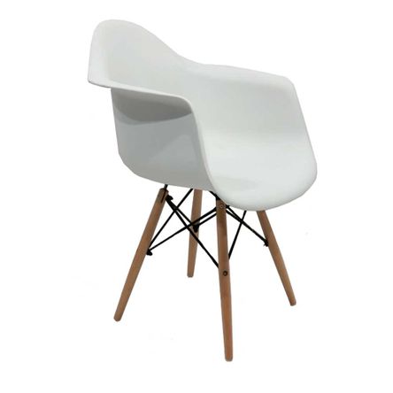 Cadeira DAR Wood Eiffel Charles Eames Polipropileno Branco Byartdesign