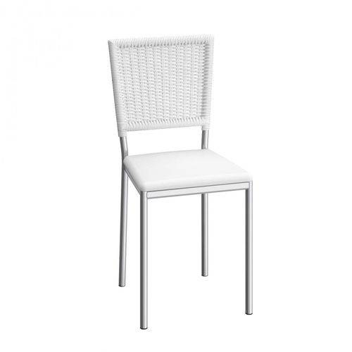 Cadeira de Aço Boston C150 Compoarte Cromado/Branco