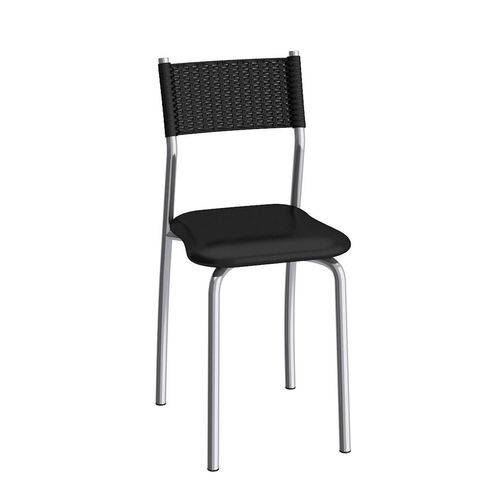 Cadeira de Aço Mônaco C142 Compoarte Cromado/Preto