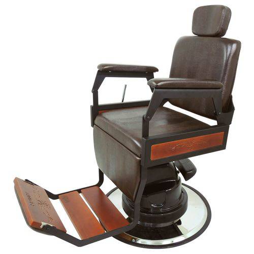 Cadeira de Barbeiro Hawk Reclinável Lisa - Kixiki
