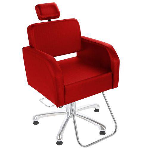 Cadeira de Cabeleireiro Pádova Encosto Reclinável - Pé Pentapé - Vermelho