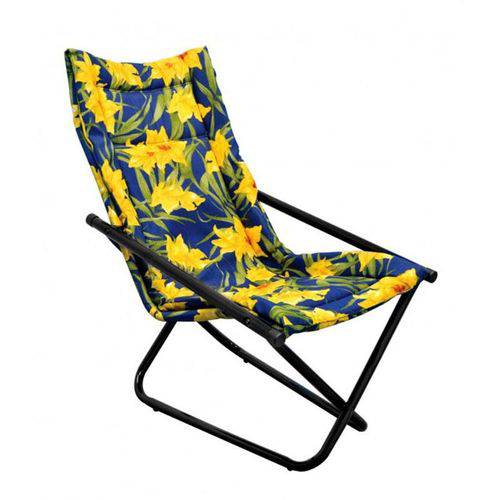 Cadeira de Descanso Dobrável Mônaco Metalmix Azul