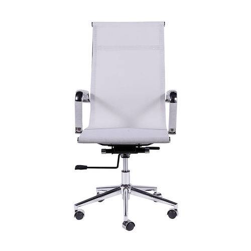 Cadeira de Escritório Alta com Tela Mesh - Branco - Tommy Design