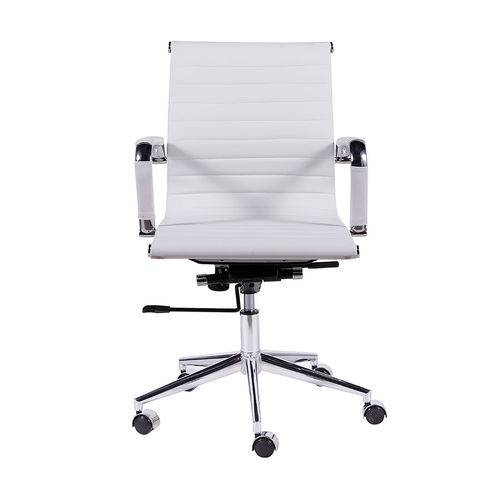 Cadeira de Escritório Baixa com Braço - Branco - Tommy Design