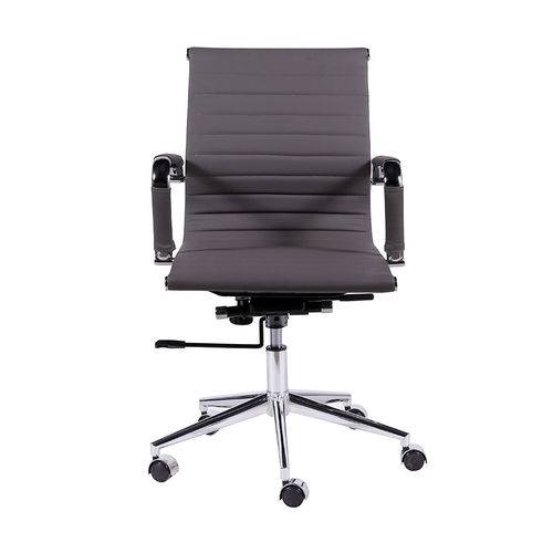 Cadeira de Escritório Baixa com Braço - Cinza - Tommy Design