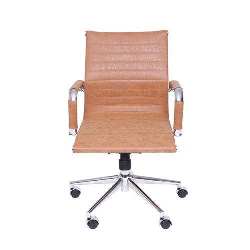 Cadeira de Escritório Baixa Retrô - Caramelo - Tommy Design