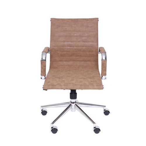 Cadeira de Escritório Baixa Retrô - Castanho - Tommy Design