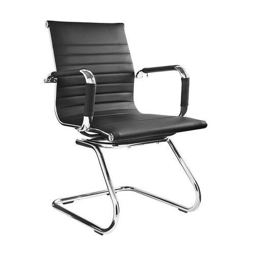 Cadeira de Escritório Charles Eames Fixa Preta