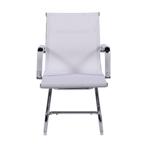 Cadeira de Escritório Fixa com Tela Mesh - Branco - Tommy Design