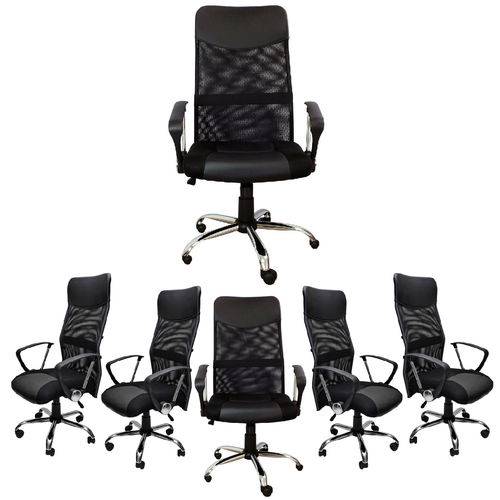 Cadeira de Escritório Sala do Conselho Completa com 6 Cadeiras Presidente C161 Fortt