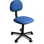 Cadeira de Escritório Secretária Laminada Giratória e com Rodízios - Tecido Azul - Assentex