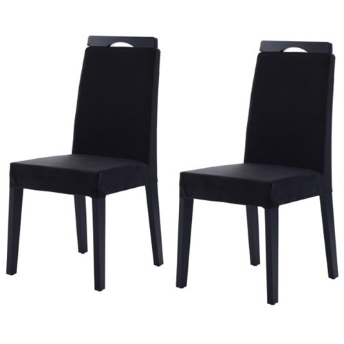 Cadeira de Jantar C/ Detalhe Madeira 2 Unidades - King Móveis | Elare