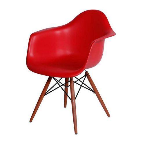 Cadeira de Jantar Eames com Braços Vermelha ÓR