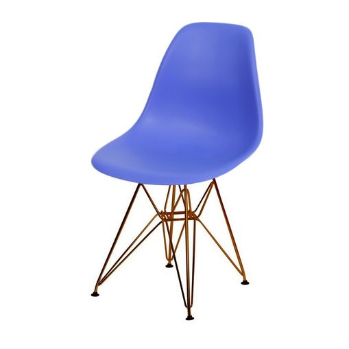 Cadeira de Jantar Eames Eiffel Azul Escuro Base Cobre 1102CO Ór