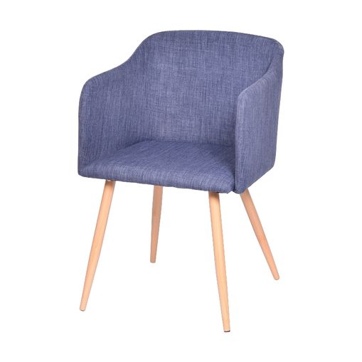 Cadeira de Jantar em Linho Azul 1126BM Ór Design