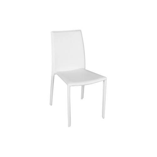 Cadeira de Jantar Glam Couro Ecológico - Branca
