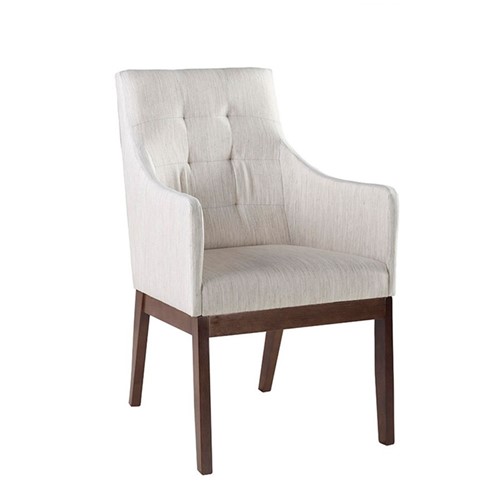 Cadeira de Jantar Grécia com Braço Capuccino - Wood Prime PTE 27018