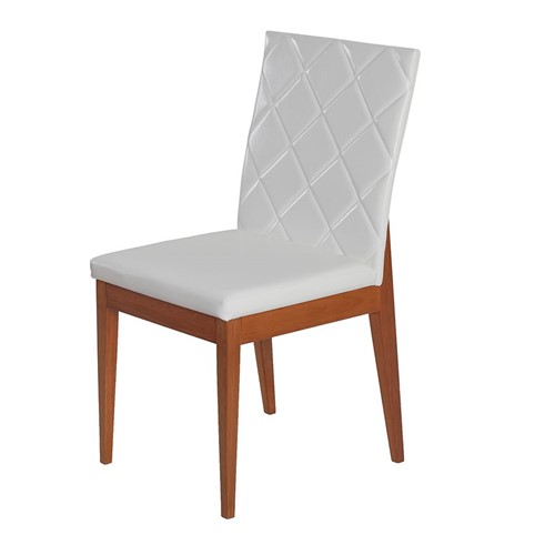 Cadeira de Jantar Joyce Courino Branco - Wood Prime FS 1181633