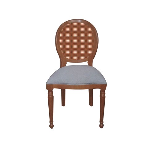Cadeira de Jantar Medalhão Pequena Pés Torneados - Wood Prime 1016370 Liso