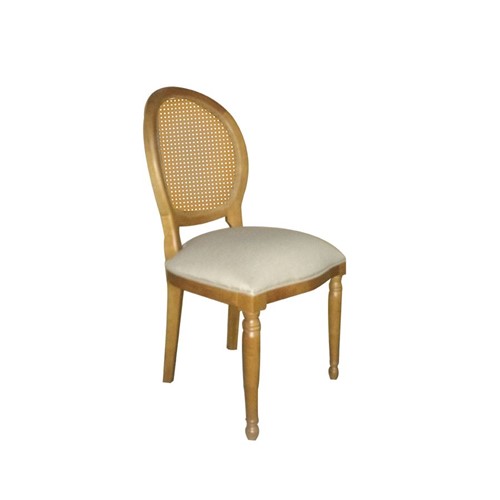 Cadeira de Jantar Medalhão Pequena Pés Torneados - Wood Prime 1016371 Liso