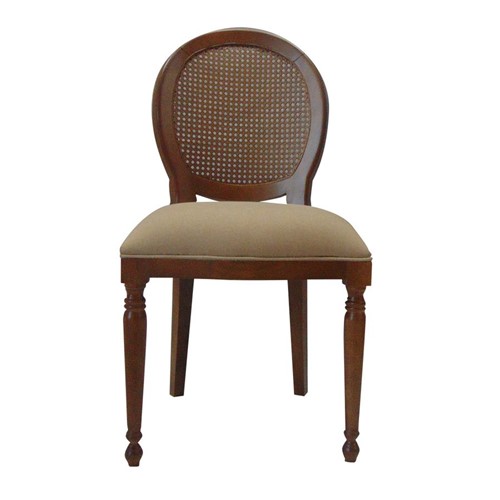 Cadeira de Jantar Medalhão Pequena Pés Torneados - Wood Prime 1171389 Liso