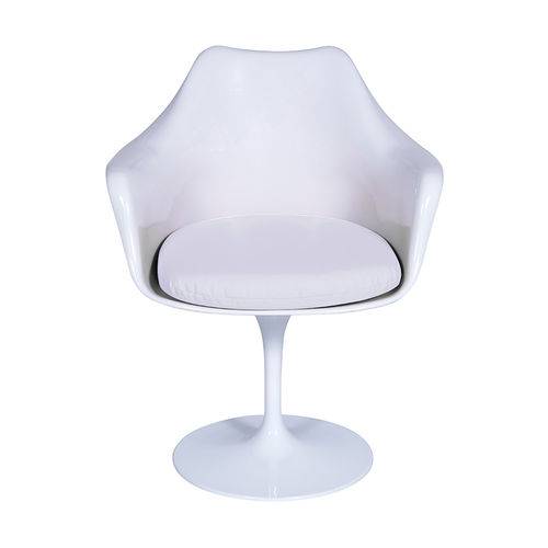 Cadeira de Jantar Or Design 1130 Abs - Branco com Almofada Branca - Tommy Design