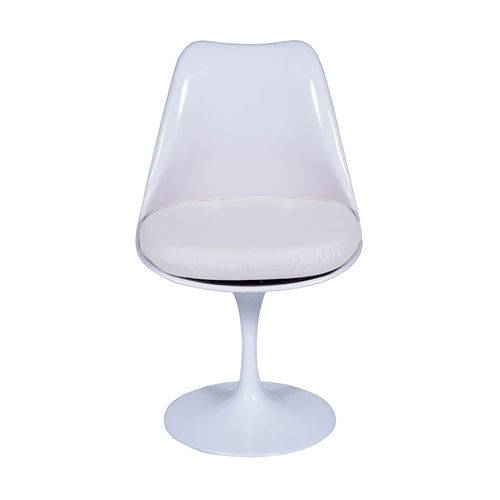 Cadeira de Jantar Or Design 1129 Abs - Branco com Almofada Branca - Tommy Design