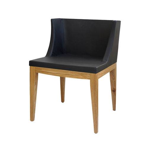 Cadeira de Jantar - Tecido Couríssimo - Base Madeira Clara com Preto - Tommy Design