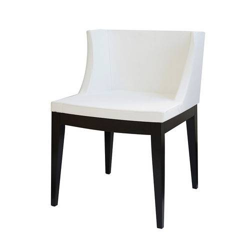 Cadeira de Jantar - Tecido Couríssimo - Base Madeira Escura com Branco - Tommy Design
