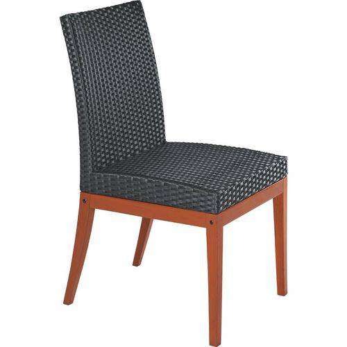 Cadeira de Madeira Jatoba com Assento e Encosto em Fibra Preta Terrazzo Fibra Natural