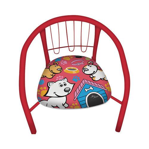 Cadeira de Metal Infantil Baby Dogs Vermelha