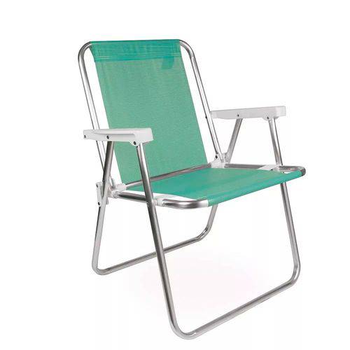Cadeira de Praia Alta Alumínio Sannet Verde Mor