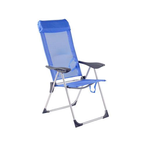Cadeira de Praia Alumínio 5 Posições Azul - Bel Lazer