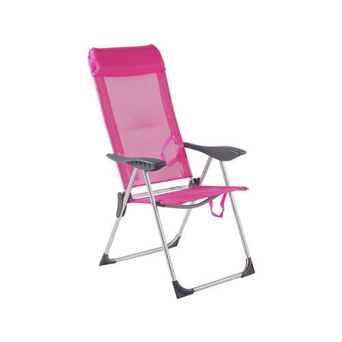 Cadeira de Praia Alumínio 5 Posições Rosa - Bel Lazer