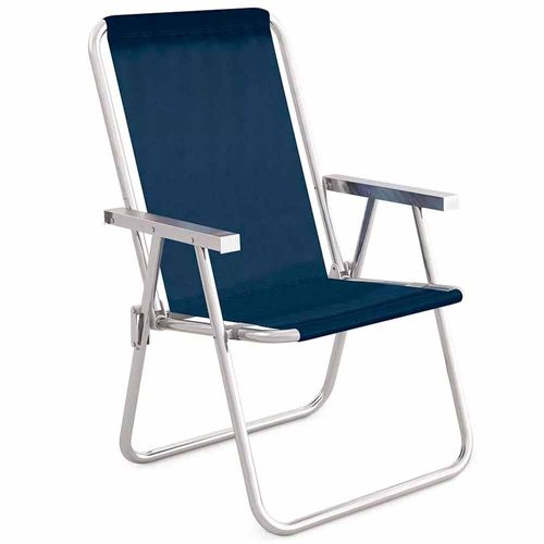 Cadeira de Praia Alumínio Alta Conforto Mor Sannet Azul 1026092