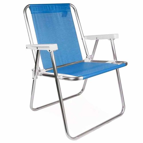Cadeira de Praia Alumínio Alta Mor Sannet Azul 1025158