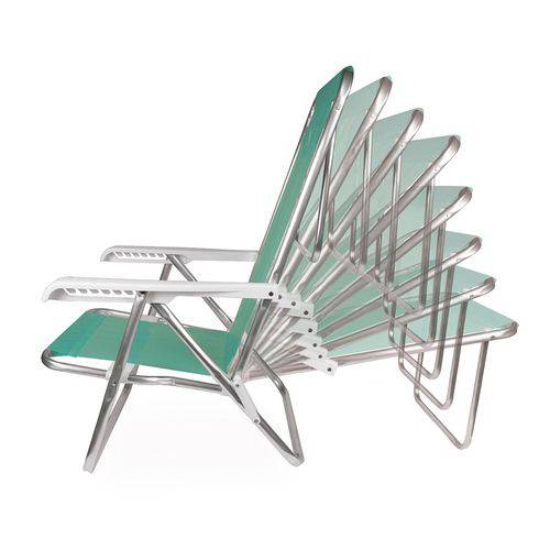 Cadeira de Praia Anis Reclinável em Alumínio com 8 Posições e Tela Sannet - Mor