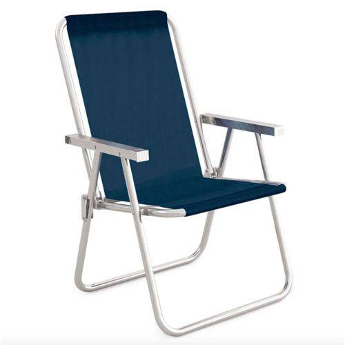 Cadeira de Praia Conforto de Aluminio Azul Mor