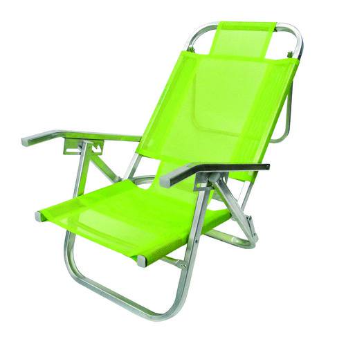 Cadeira de Praia Copacabana Reclinável Alta Verde Primavera