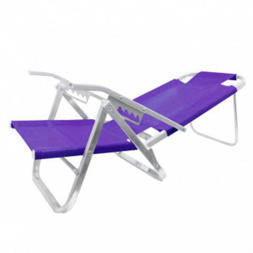 Cadeira de Praia em Aluminio com 5 Posicoes Copacabana 120kg Roxa Botafogo