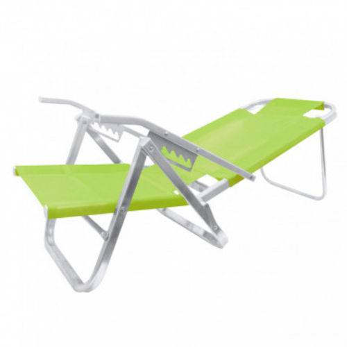 Cadeira de Praia em Aluminio com 5 Posicoes Copacabana 120kg Verde Botafogo