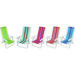 Cadeira de Praia em Alumínio Reclinável 4 Posições Estampada em Listras Coloridas