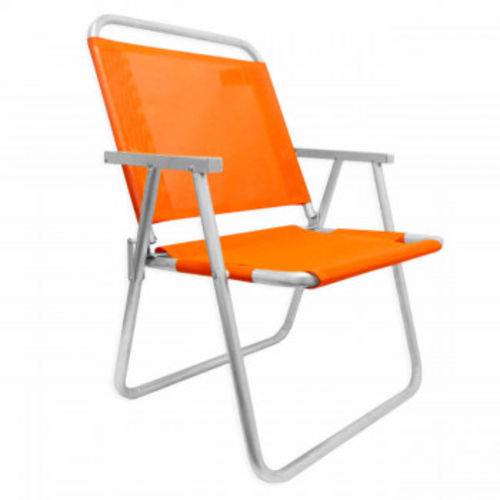 Cadeira de Praia em Aluminio Suporta Ate 130 Kg Varanda Xl Alaranjada Botafogo