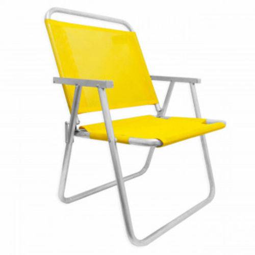 Cadeira de Praia em Aluminio Suporta Ate 130 Kg Varanda Xl Amarela Botafogo