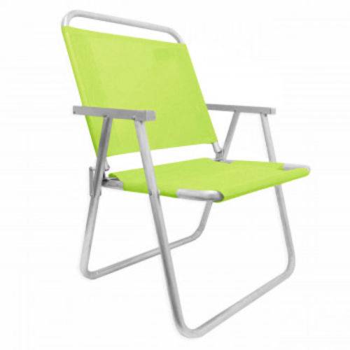 Cadeira de Praia em Aluminio Suporta Ate 130 Kg Varanda Xl Verde Botafogo